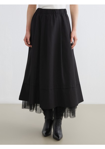 Yeni Sezon Beli Lastikli Poplin Kloş Etek fiyatları