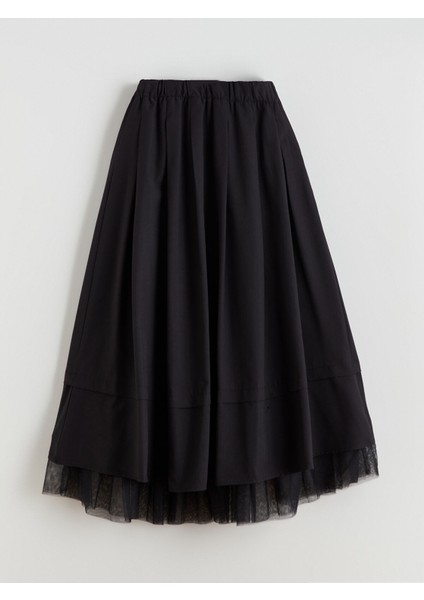 Yeni Sezon Beli Lastikli Poplin Kloş Etek indirimleri