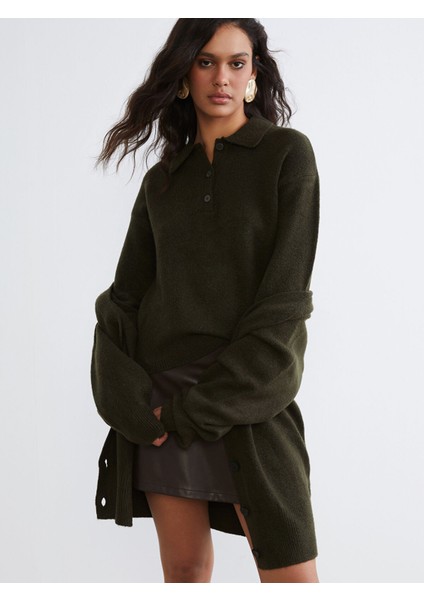 Yeni Sezon Polo Yaka Kadın Triko Kazak