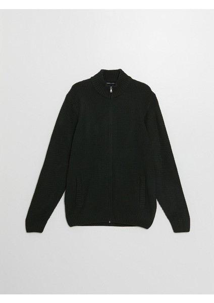 Yeni Sezon Standart Kalıp Dik Yaka Erkek Triko Hırka indirimleri