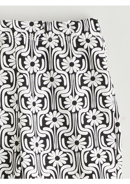 Yeni Sezon Çiçekli Ispanyol Paça Kız Çocuk Tayt 2'li modelleri