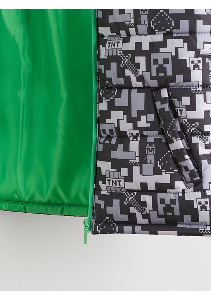 Yeni Sezon Kapüşonlu Minecraft Baskılı Erkek Çocuk Şişme Yelek fiyatları