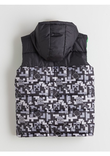 Yeni Sezon Kapüşonlu Minecraft Baskılı Erkek Çocuk Şişme Yelek fırsatları