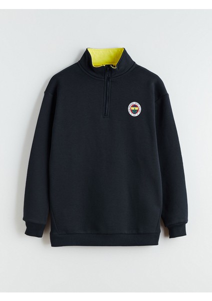 Yeni Sezon Dik Yaka Fenerbahçe Baskılı Erkek Çocuk Sweatshirt