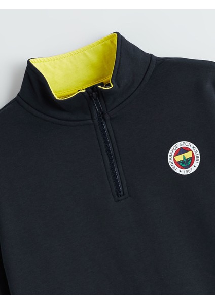 Yeni Sezon Dik Yaka Fenerbahçe Baskılı Erkek Çocuk Sweatshirt modelleri