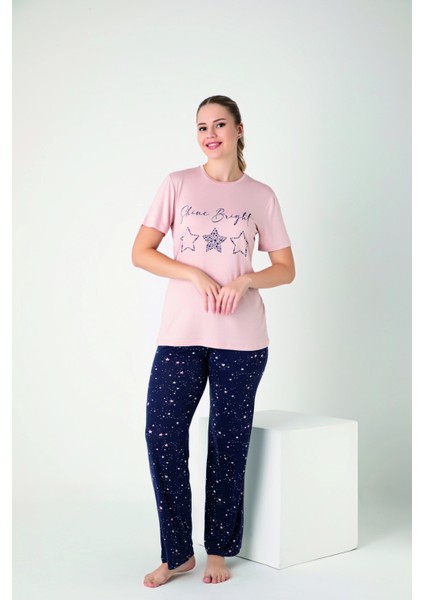 Kadın Viskon Kısakol Pijama Takım C840-904