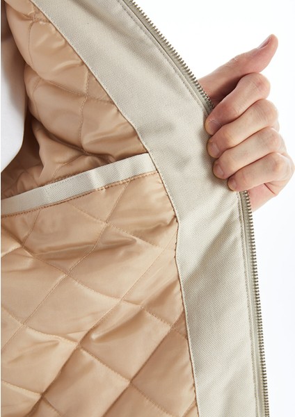 Yeni Sezon Standart Kalıp Ceket Yaka Gabardin Erkek Mont fırsatları