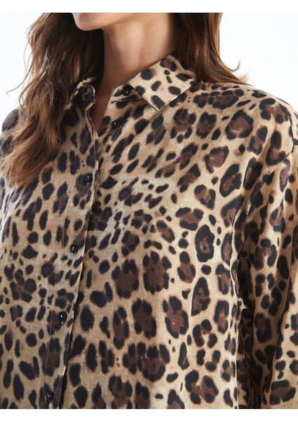 Yeni Sezon Leopar Desenli Kadın Gömlek modelleri