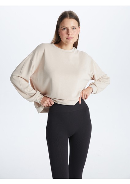 Yeni Sezon Bisiklet Yaka Oversize Kadın Sweatshirt