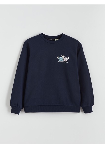 Yeni Sezon Lilo & Stitch Baskılı Kadın Kalın Sweatshirt indirimleri