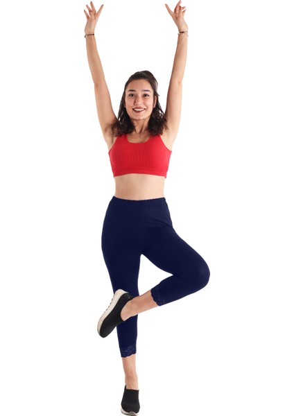 Kadın Dantelli Lacivert Renk Kapri (Büyük Beden Seçeneğiyle) fiyatları