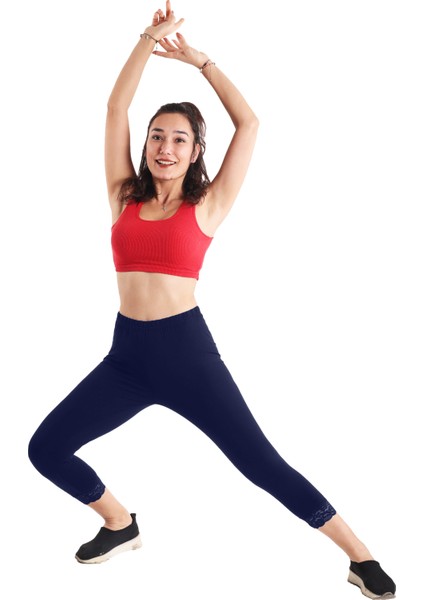 Kadın Dantelli Lacivert Renk Kapri (Büyük Beden Seçeneğiyle) modelleri