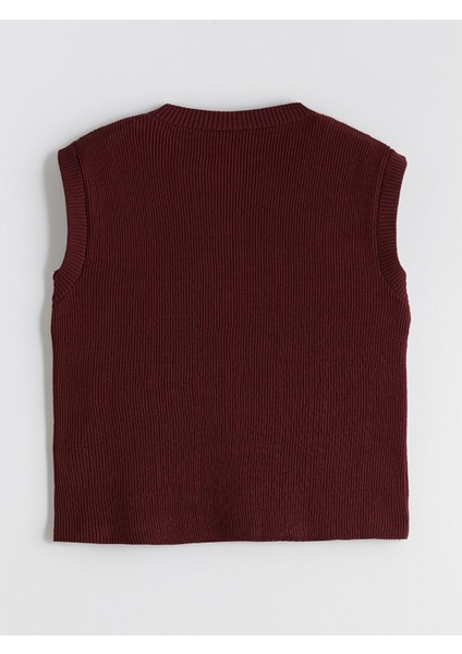 Yeni Sezon Bisiklet Yaka Kız Çocuk Triko Yelek modelleri