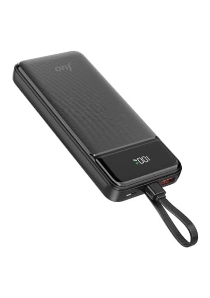 Juo 10000MAH 22.5W LED Ekranlı Lightning ve Type-C Kablolu Powerbank Taşınabilir Hızlı Şarj Cihazı Siyah fiyatları