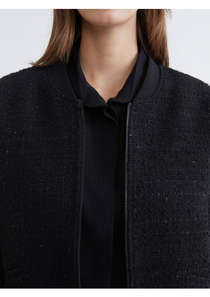 Yeni Sezon Kolej Yaka Payetli Kadın Tüvit Ceket modelleri