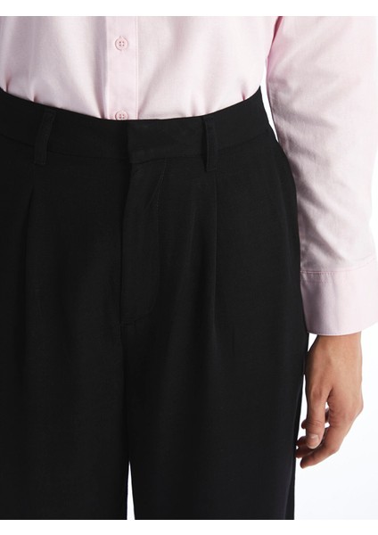 Yeni Sezon Loose Fit Düz Keten Karışımlı Kadın Pantolon modelleri