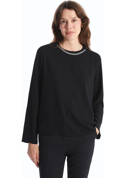 Yeni Sezon Bisiklet Yaka Kadın Bluz