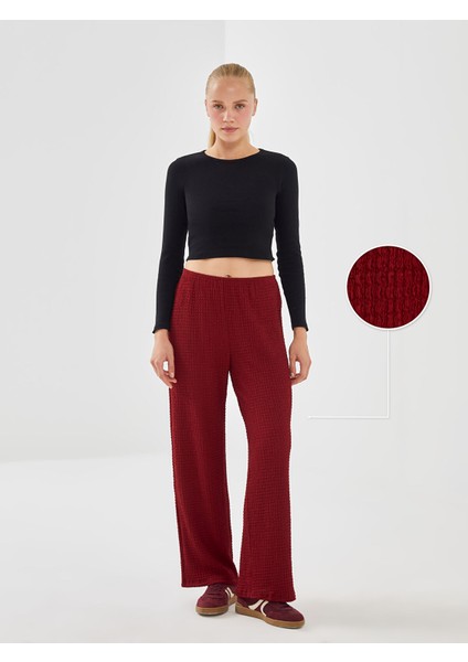Yeni Sezon Beli Lastikli Dokulu Kadın Pantolon