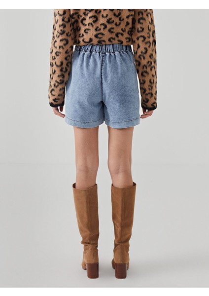 Yeni Sezon Beli Lastikli Kadın Jean Şort Etek fırsatları