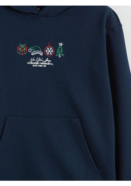 Yeni Sezon Kapüşonlu Yılbaşı Temalı Erkek Çocuk Sweatshirt modelleri