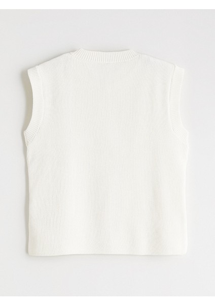 Yeni Sezon Bisiklet Yaka Kız Çocuk Triko Yelek modelleri