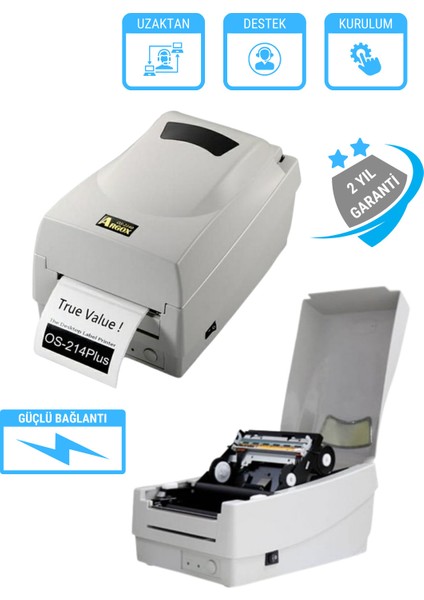 Argox Os 214 Plus | Hızlı & Ergonomik Barkod Yazıcı | Uzaktan Destek ve Kurulum