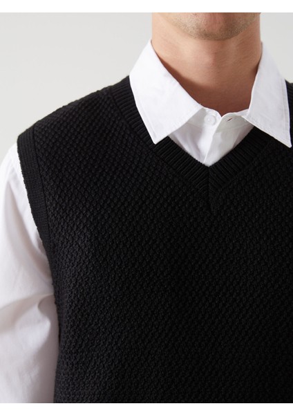 Yeni Sezon Standart Kalıp V Yaka Erkek Triko Süveter modelleri