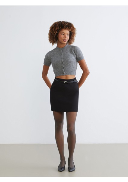 Yeni Sezon Beli Kemerli Mini Etek