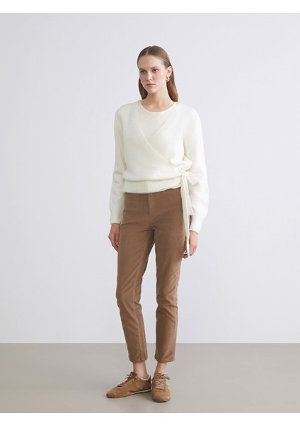 Yeni Sezon Kruvaze Yaka Kadın Triko Kazak fiyatları