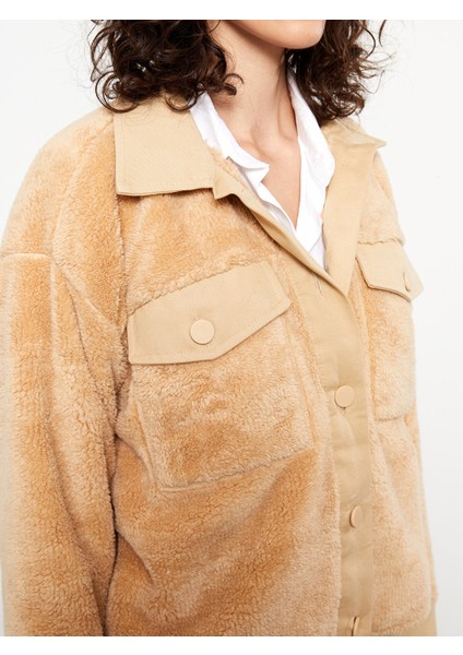 Yeni Sezon Düz Uzun Kollu Pelüş Kadın Gömlek Ceket fırsatları