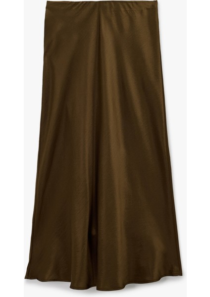 Slim Fit Balık Kesim Midi Boy Saten Etek fırsatları