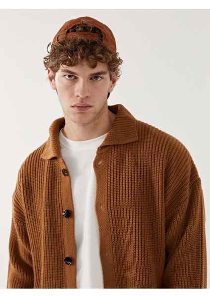 Yeni Sezon Standart Kalıp Polo Yaka Erkek Triko Hırka