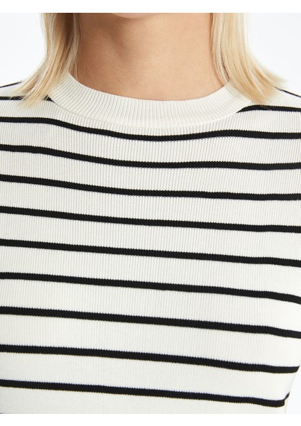 Yeni Sezon Bisiklet Yaka Çizgili Uzun Kollu Kadın Triko Kazak modelleri