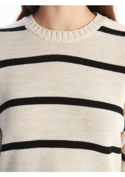 Yeni Sezon Bisiklet Yaka Çizgili Uzun Kollu Kadın Triko Kazak modelleri