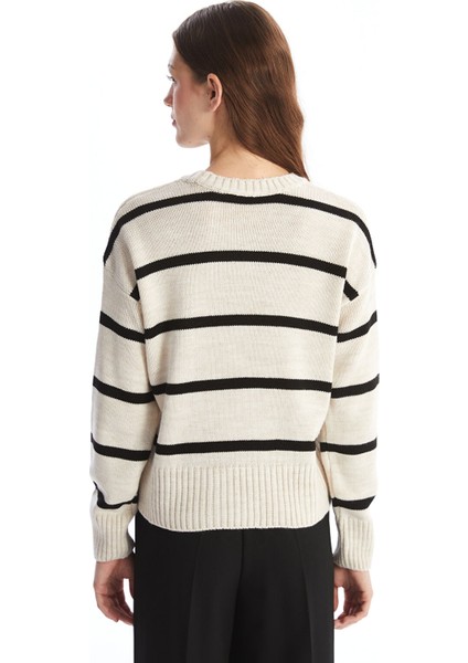 Yeni Sezon Bisiklet Yaka Çizgili Uzun Kollu Kadın Triko Kazak fırsatları