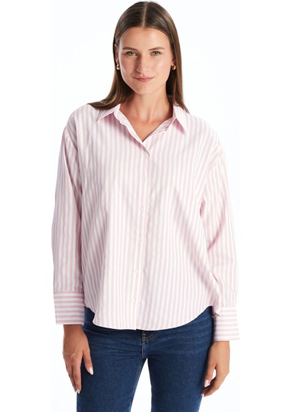 Yeni Sezon Çizgili Kadın Gömlek