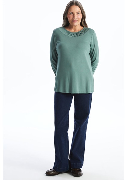 Yeni Sezon Bisiklet Yaka Düz Uzun Kollu Kadın Bluz fiyatları