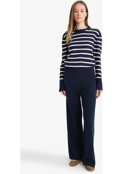 Regular Fit Basic Düz Beli Lastikli Düz Paça Triko Pantolon D6912AX25WN fiyatları