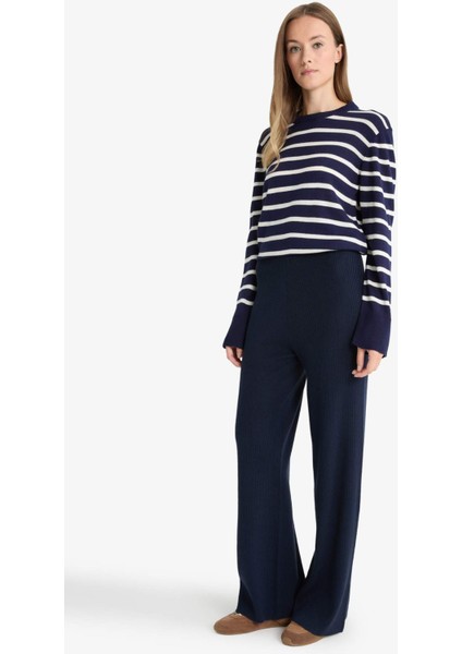 Regular Fit Basic Düz Beli Lastikli Düz Paça Triko Pantolon D6912AX25WN modelleri