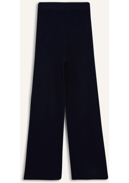 Regular Fit Basic Düz Beli Lastikli Düz Paça Triko Pantolon D6912AX25WN