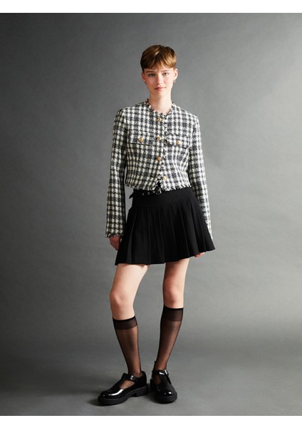 Yeni Sezon Bisiklet Yaka Ekose Kadın Ceket fiyatları