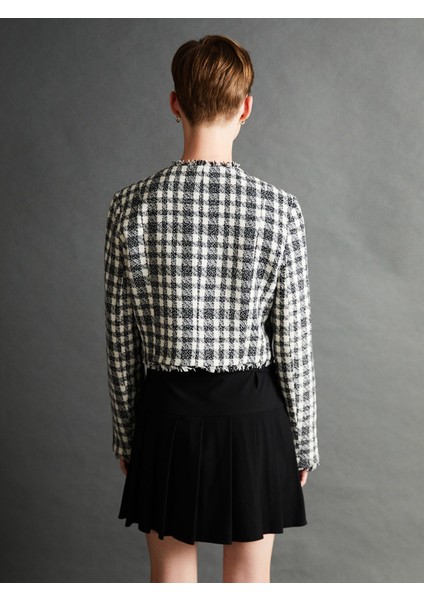 Yeni Sezon Bisiklet Yaka Ekose Kadın Ceket fırsatları