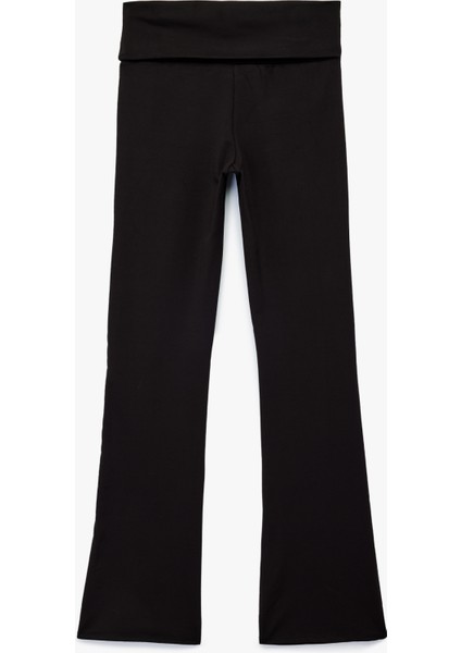 Katlı Slim Fit Yüksek Bel Uzun Ispanyol Paça Spor Tayt fiyatları