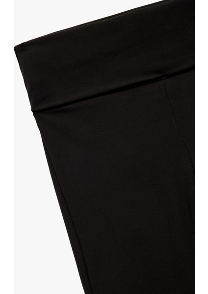 Katlı Slim Fit Yüksek Bel Uzun Ispanyol Paça Spor Tayt modelleri