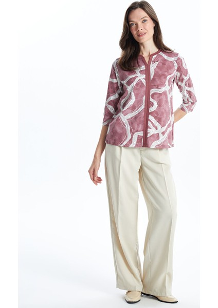 Yeni Sezon Kaçık Yaka Desenli Kadın Bluz fiyatları