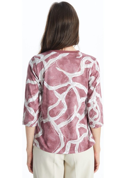 Yeni Sezon Kaçık Yaka Desenli Kadın Bluz fırsatları