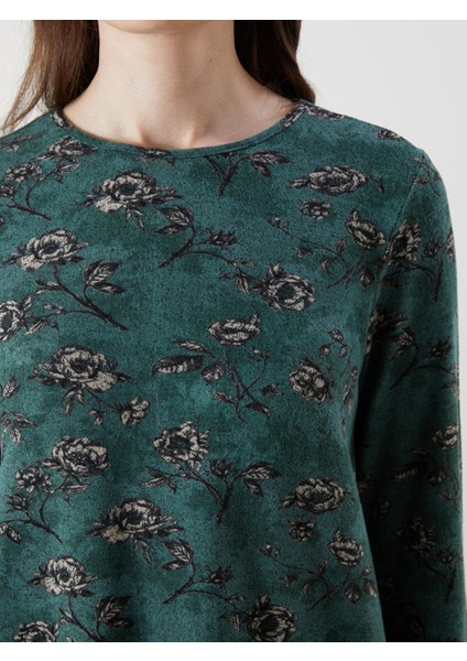 Yeni Sezon Bisiklet Yaka Çiçekli Kadın Bluz modelleri