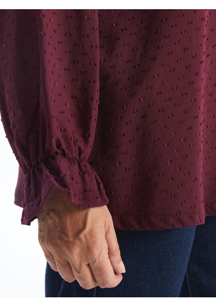 Yeni Sezon Bisiklet Yaka Dokulu Kadın Bluz modelleri