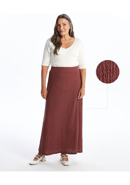 Yeni Sezon Beli Lastikli Dokulu Kadın Etek