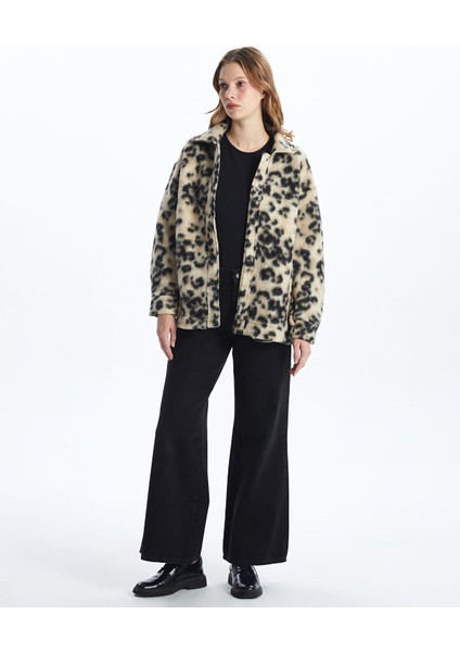 Yeni Sezon Leopar Desenli Oversize Kadın Pelüş Gömlek Ceket fiyatları
